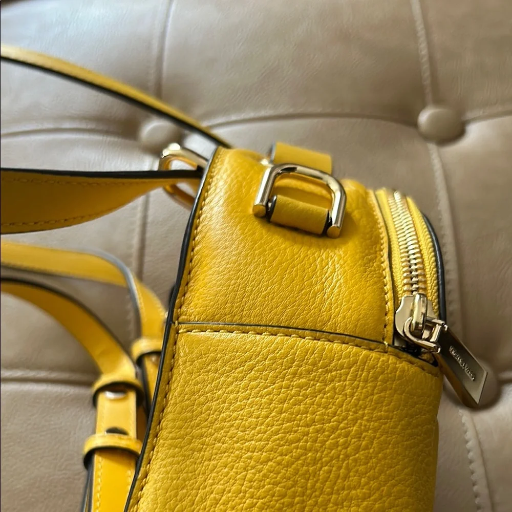 Michael Kors Mustard Mini Bag backpack all leather 7 1/2 x 6 like new